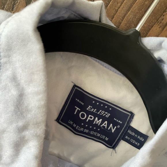 TOPMAN SHORT SLEEVE BUTTON DOWN IN LIGHT BLUE - Picture 2 of 3